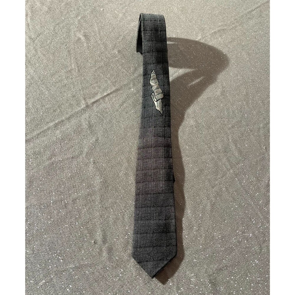 Vintage 60s Skinny Tie 1960s Retro Gray Academia Mod Don Draper Mid Century Hip